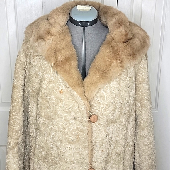 Sportowne Tan Faux Fur Coat Size 10 Vintage - Picture 3 of 10